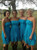 1000+ Styles Blue Chiffon Strapless Pleats Knee Length Bridesmaid Dress