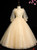Amazing & Affordable Gold Ball Gown Tulle Long Sleeve Sequins Flower Girl Dress