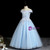 Stand Out With Blue Ball Gown Tulle Off the Shoulder Appliques Flower Girl Dress