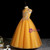 Instead, Opt For a Stylish Gold Ball Gown Tulle High Neck Cap Sleeve Flower Girl Dress