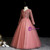 Find The Perfect Shade Of Pink Ball Gown Tulle Sequins V-neck Long Sleeve Flower Girl Dress