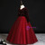 A Great Variety Of Burgundy Ball Gown Tulle V-neck Long Sleeve Sequins Girl Dress