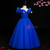 The Worldwide Shipping Online Store Royal Blue Tulle Off the Shoulder Butterfly Flower Girl Dress