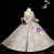 It's Prom Season Champagne Ball Gown Tulle Short Sleeve Embroidery Flwoer Girl Dress