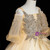 Don't Miss The Amazing & Affordable Gold Ball Gown Tulle Sequins Straps Short Sleeve Beading Flower Girl Dress