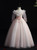 The Cheap Price Pink Ball Gown Tulle Short Sleeve Wave Point Appliques Flower Girl Dress