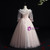 The Cheap Price Pink Ball Gown Tulle Short Sleeve Wave Point Appliques Flower Girl Dress