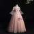 We Specialize In Custom Made Pink Ball Gown Tulle V-neck Short Sleeve Appliques Floor Length Flower Girl Dress