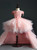 Shop Long Pink Ball Gown Tulle Hi Lo Off the Shoulder Appliques Tiers Flower Girl Dress