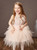 Come In All Styles And Colors White Tulle Spaghetti Straps Feather Beading Flower Girl Dress