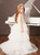 Get Your Discounts White Ball Gown Tulle Hi Lo Beading Flower Girl Dress With Train