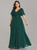 To Choose From Dark Green Chiffon V-neck Pleats Horn Sleeve Plus Size Prom Dress