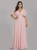 For The Very Best In Unique Or Custom. Light Pink Chiffon V-neck Pleats Horn Sleeve Plus Size Prom Dress