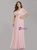 For The Very Best In Unique Or Custom. Light Pink Chiffon V-neck Pleats Horn Sleeve Plus Size Prom Dress