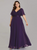 The Largest Variety Of Styles Purple Chiffon V-neck Pleats Horn Sleeve Plus Size Prom Dress