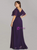 The Largest Variety Of Styles Purple Chiffon V-neck Pleats Horn Sleeve Plus Size Prom Dress