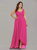 Shop Sexy Hot Pink Chiffon V-neck Hi Lo Pleats Plus Size Prom Dress