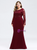 Wide Range Of Burgundy Mermaid Satin Lace Long Sleeve Plus Size Prom Dress