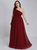 Long & Short Made-To-Measure Burgundy Chiffon One Shoulder Plests Plus Size Prom Dress