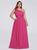 Individually Cut Hot Pink Chiffon One Shoulder Plests Plus Size Prom Dress