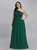 The Best Dark Green Chiffon One Shoulder Plests Plus Size Prom Dress