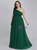 The Best Dark Green Chiffon One Shoulder Plests Plus Size Prom Dress