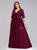 The Cheap Price Burgundy Chiffon Sequins V-neck Short Sleeve Plus Size Prom Dress