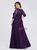 We Specialize In Custom Made Dark Purple Lace Half Sleeve Long Plus Size Prom Dress