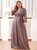 Find The Perfect Burgund Deep V-neck Long Sleeve Plus Size Prom Dress