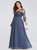 Get a Prom-Ready Look A-Line Dusty Chiffon Long Sleeve Sheer Lace Bodice Plus Size Prom Dress