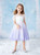 The Worldwide Shipping Online Store Purple White Tulle Sequins Short Sleeve Flower Girl Dress