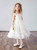 For Your Big Night White Tulle Straps Tea Length Little Daisy Flower Girl Dress