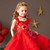 The Worldwide Shipping Online Store Red Tulle Asymmetry Neck Hi Lo Appliques Flower Girl Dress