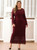 Available In Sizes 0-24 Burgundy Sheath Lace Long Sleeve Ankle Length Plus Size Prom Dress