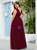 Available In Sizes 0-24 Burgundy Chiffon Lace Scoop Neck Plus Size Prom Dress