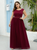 Available In Sizes 0-24 Burgundy Chiffon Lace Scoop Neck Plus Size Prom Dress