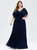 Find Your Dress For Prom! Navy Blue Chiffon V-neck Pleats Plus Size Prom Dress