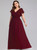 The Worldwide Shipping Online Store A-Line Navy Burgundy Chiffon V-neck Pleats Plus Size Prom Dress