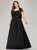 Find Your Dress For Prom! A-Line Black Satin Lace Plus Size Prom Dress With Jacket