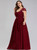 Is Now Available. Burgundy Lace Chiffon Square Cap Sleeve Plus Size Prom Dress