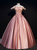 Best For You Pink Ball Gown Satin Off the Shoulder Appliques Beading Quinceanera Dress