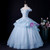 Is Now Available. Sky Blue Ball Gown Tulle Off the Shoulder Appliques Quinceanera Dress
