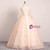 Shops Around The World Champagne Pink Ball Gown Tulle V-neck Long Sleeve Flower Quinceanera Dress