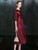 Come In All Styles And Colors A-Line Burgundy Chiffon Sequins 3/4 Sleeve Mother of the Bride Dress