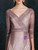 You'll Always Remember Wearing A-Line Pink Purple Sequins V-ncek 3/4 Sleeve Mother of the Bride Dress