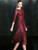 Just Be The One For You A-Line Burgundy Tulle Sequins Half Sleeve Mother of the Bride Dress