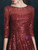 Just Be The One For You A-Line Burgundy Tulle Sequins Half Sleeve Mother of the Bride Dress