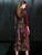 Find Your Dress For Prom! A-Line Burgundy Velvet High Neck 3/4 Sleeve Mother Of The Bride Dress