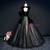 Make Your Prom a Dream Black Ball Gown Tulle V-neck Appliques Quinceanera Dress