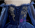 In One Step Navy Blue Ball Gown Tulle Long Sleeve Beading Quinceanera Dress